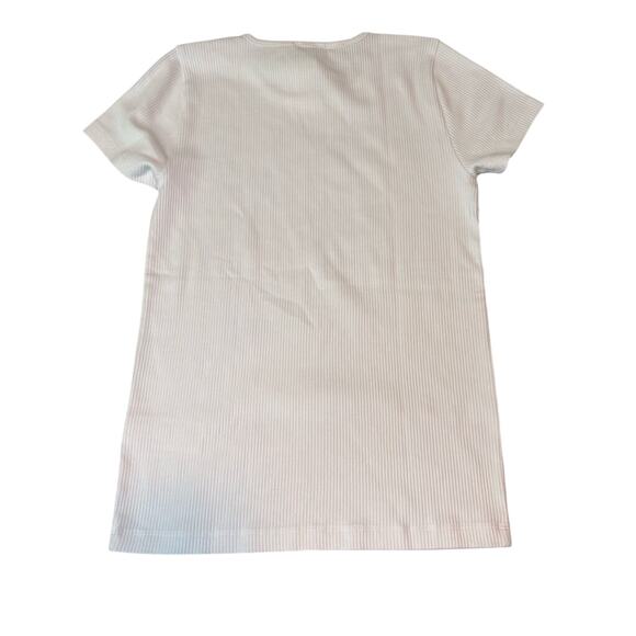 J.Crew Factory White Ribbed Crewneck Tee Shirt Women’s Small NWT - Picture 2 of 4